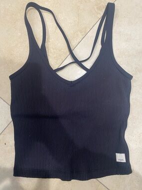 Vuori Black Ribbed Tank